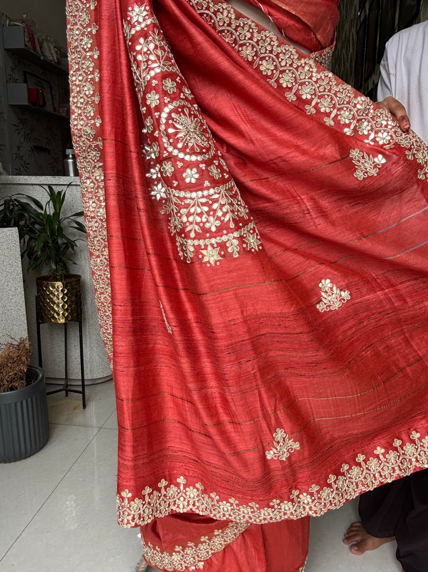 Rust elegance , Draped in Tradition