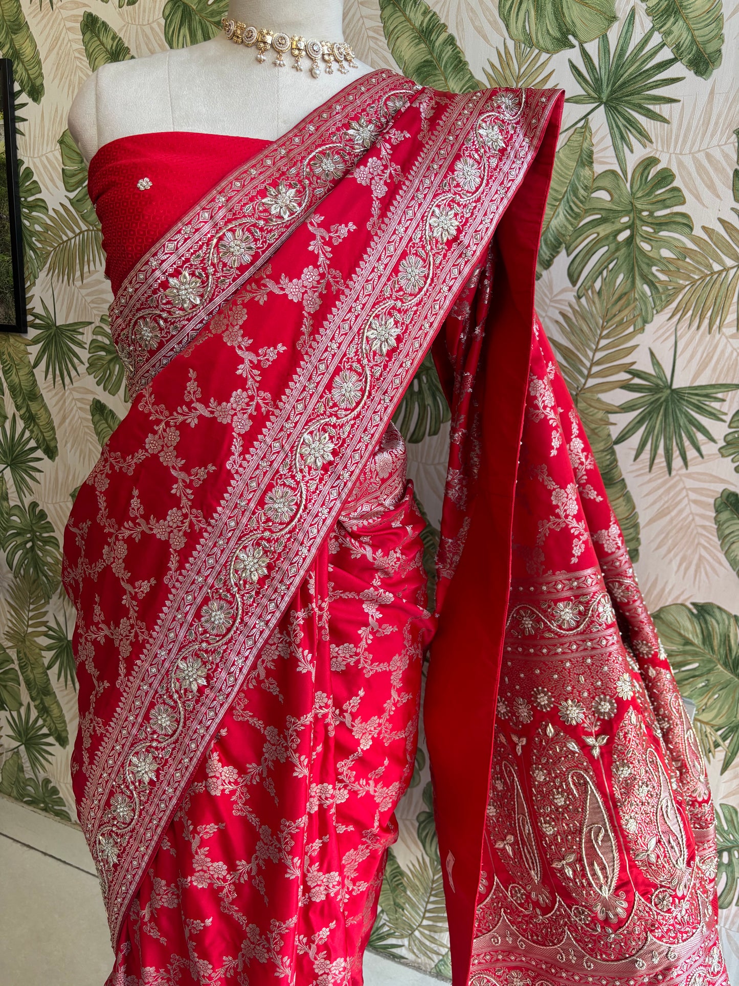 Wrapped in Royal Red, Woven with Grace.