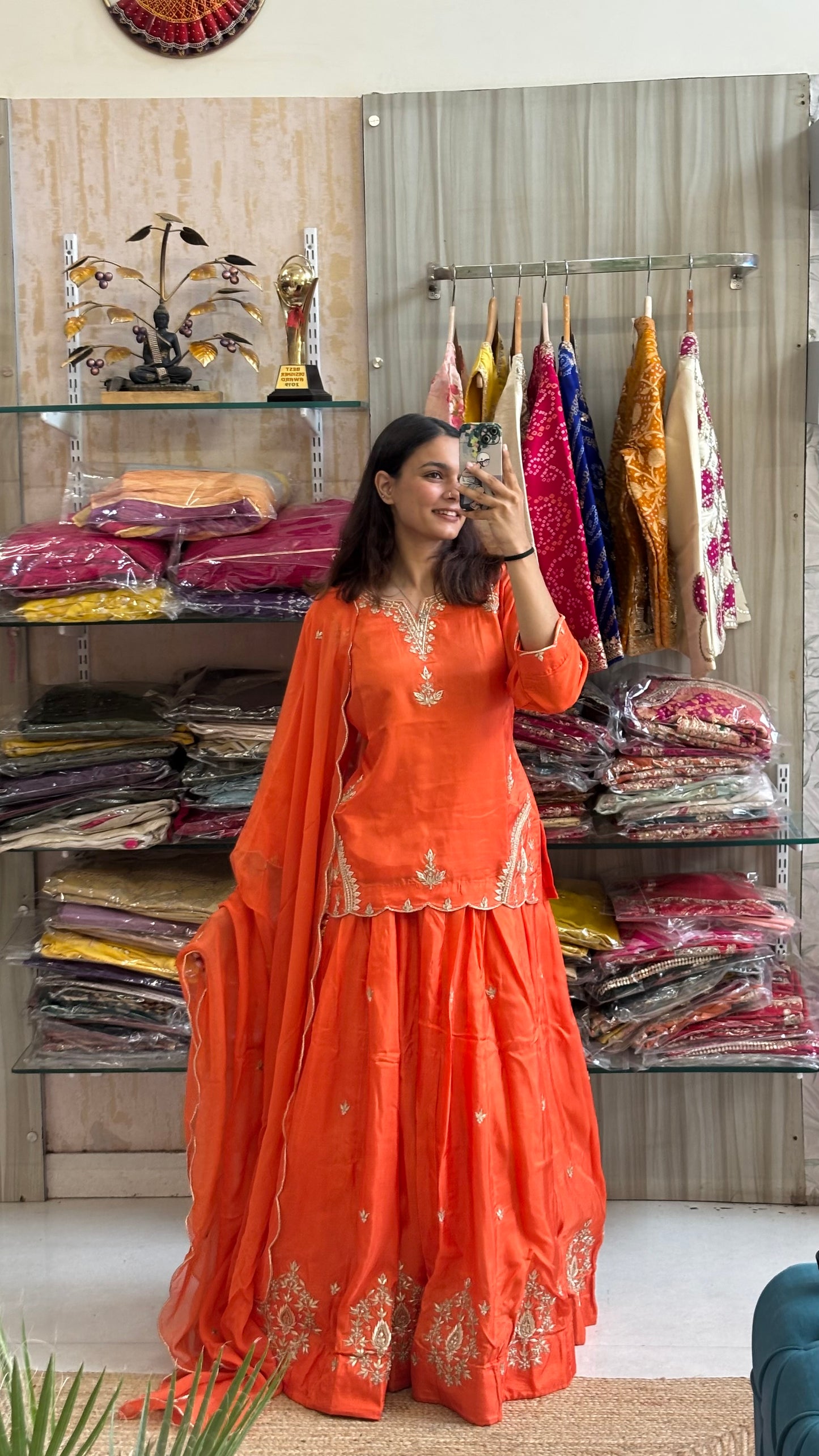 Orange Glow, Zardozi Elegance 🧡✨