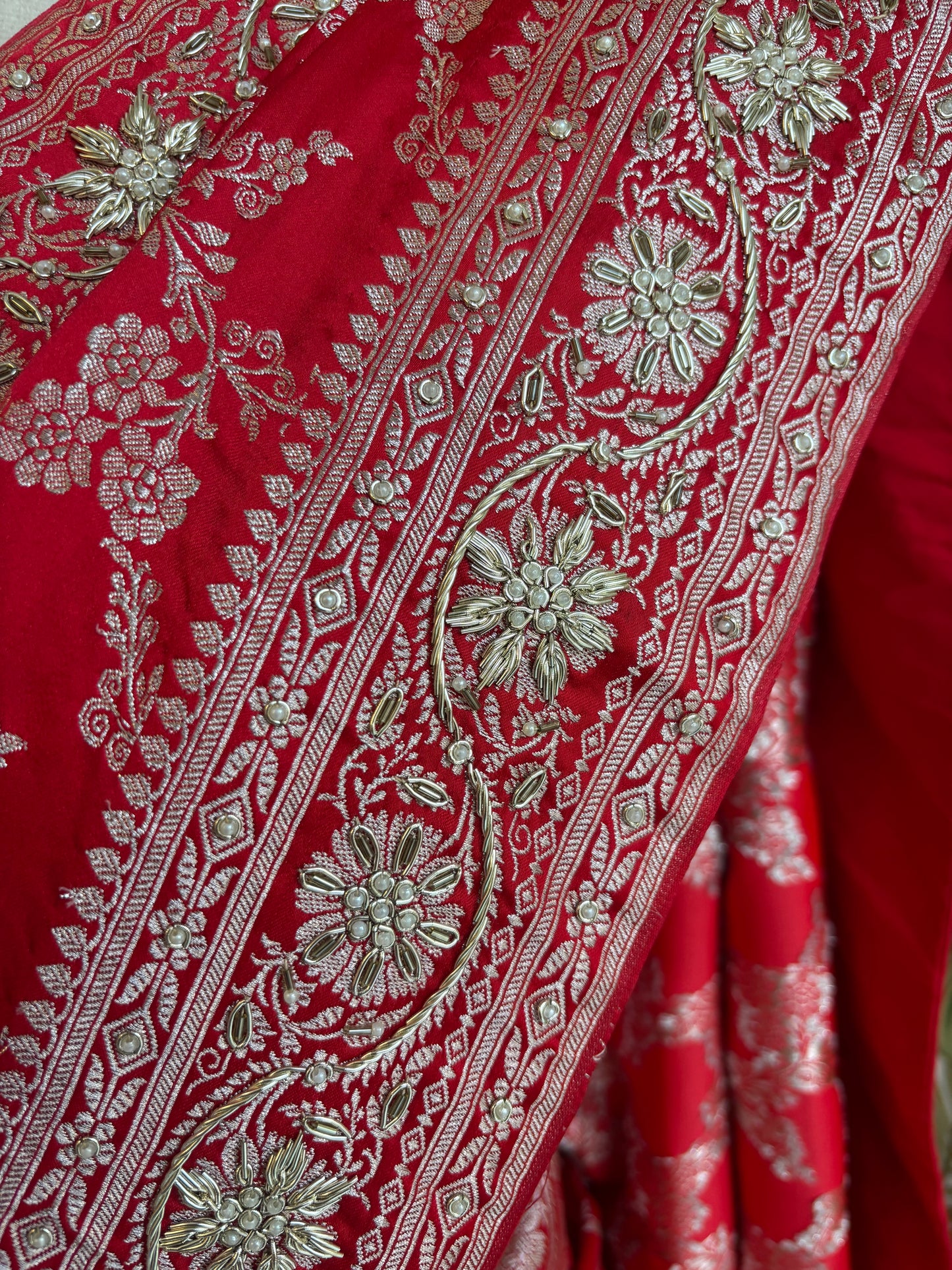 Wrapped in Royal Red, Woven with Grace.