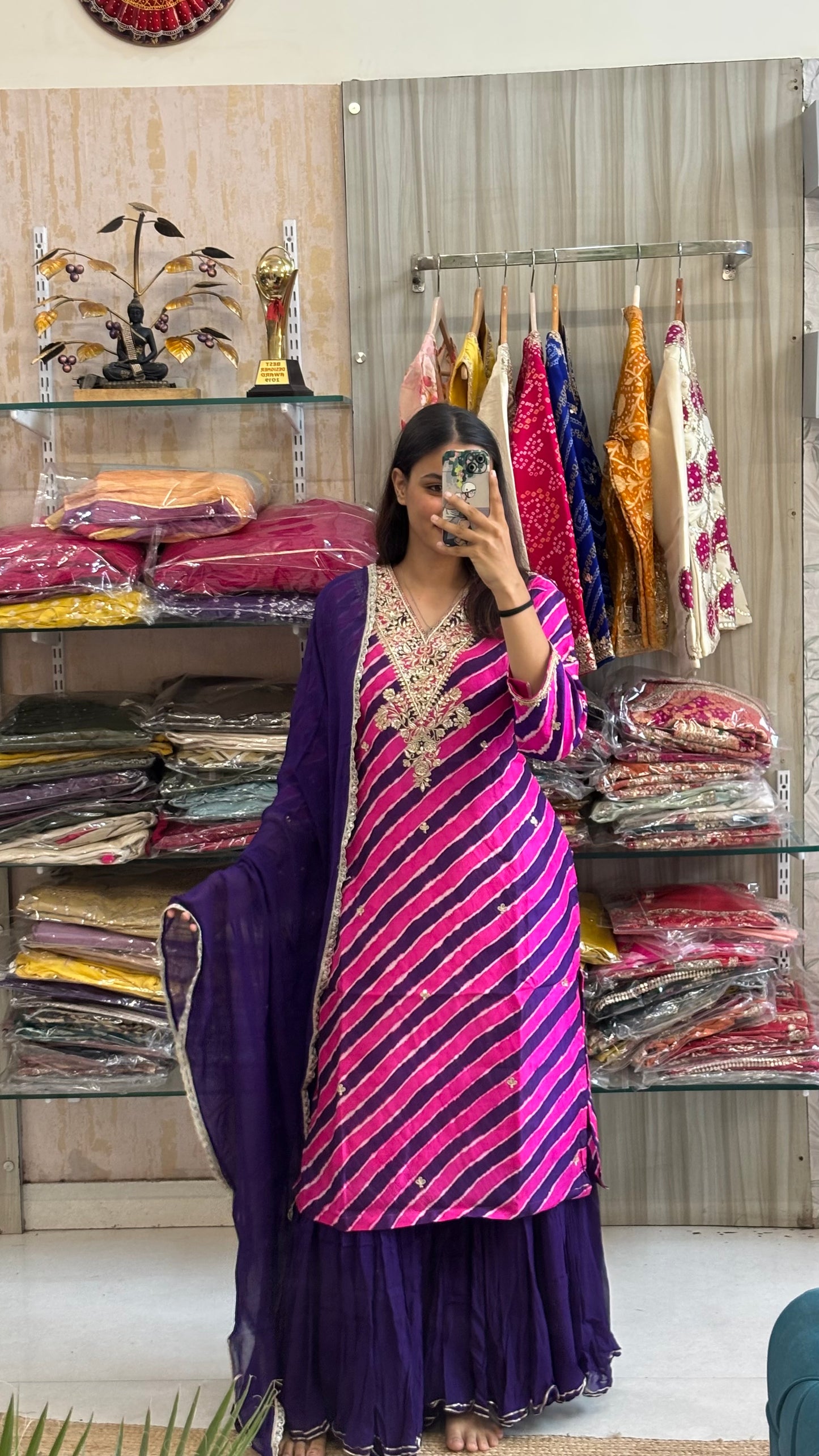 Tusser Laheriya Elegance 💜✨