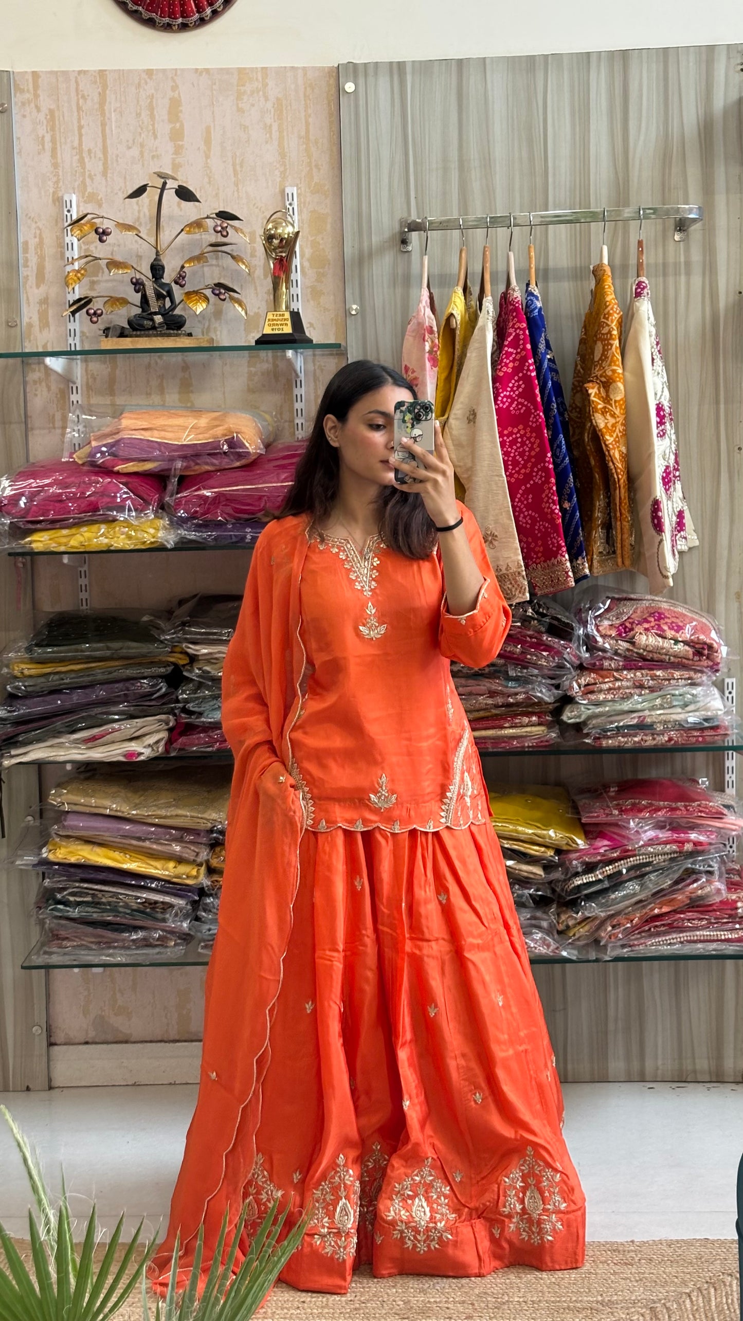 Orange Glow, Zardozi Elegance 🧡✨