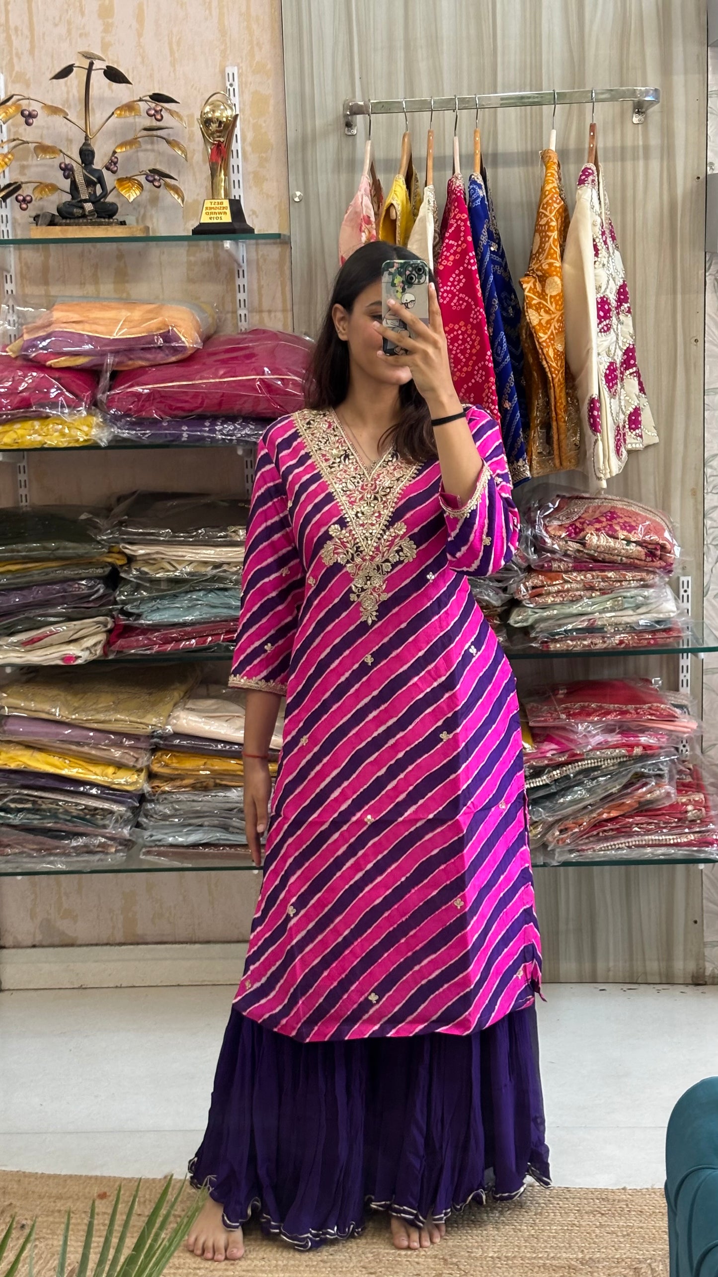 Tusser Laheriya Elegance 💜✨