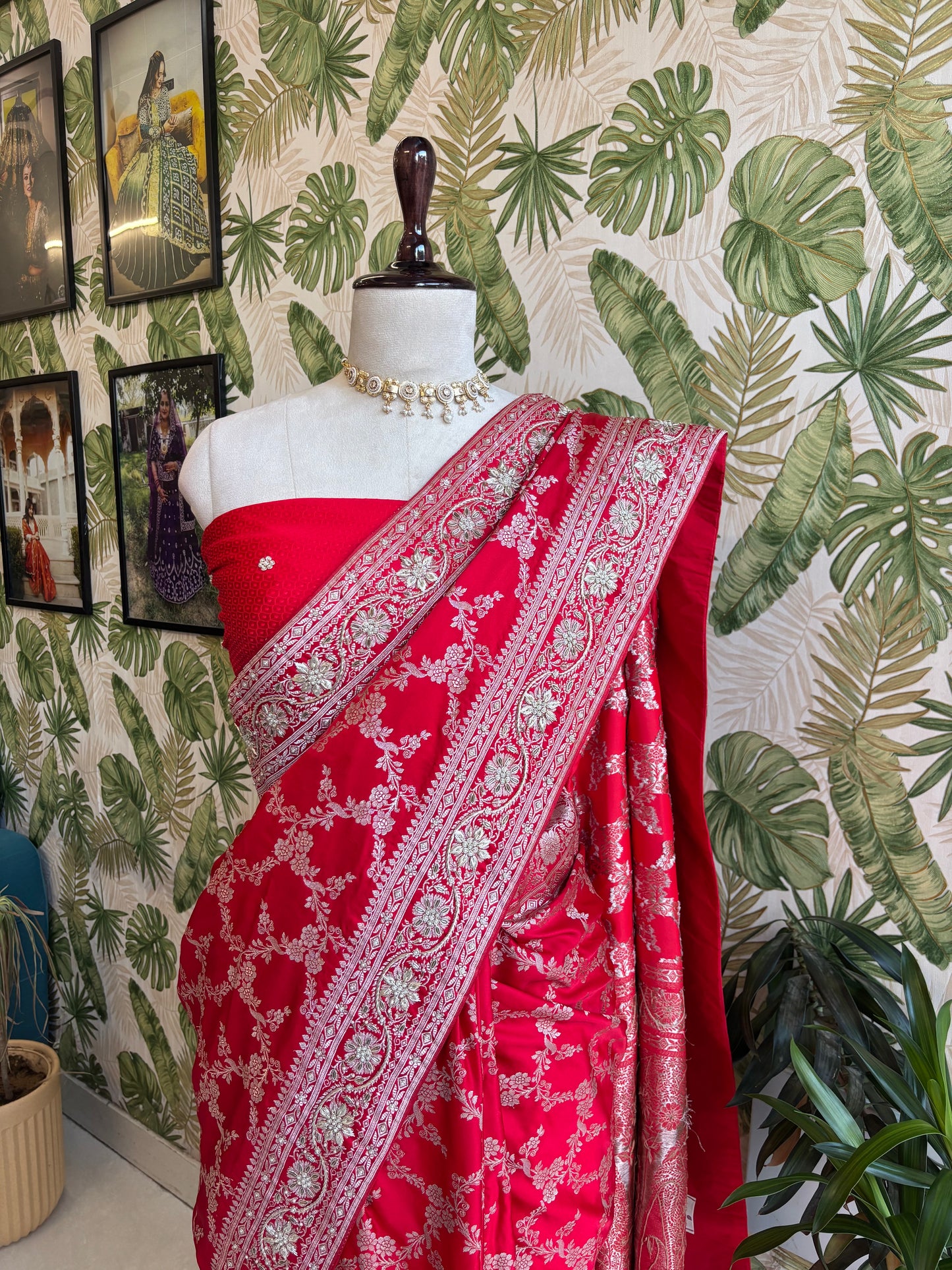 Wrapped in Royal Red, Woven with Grace.