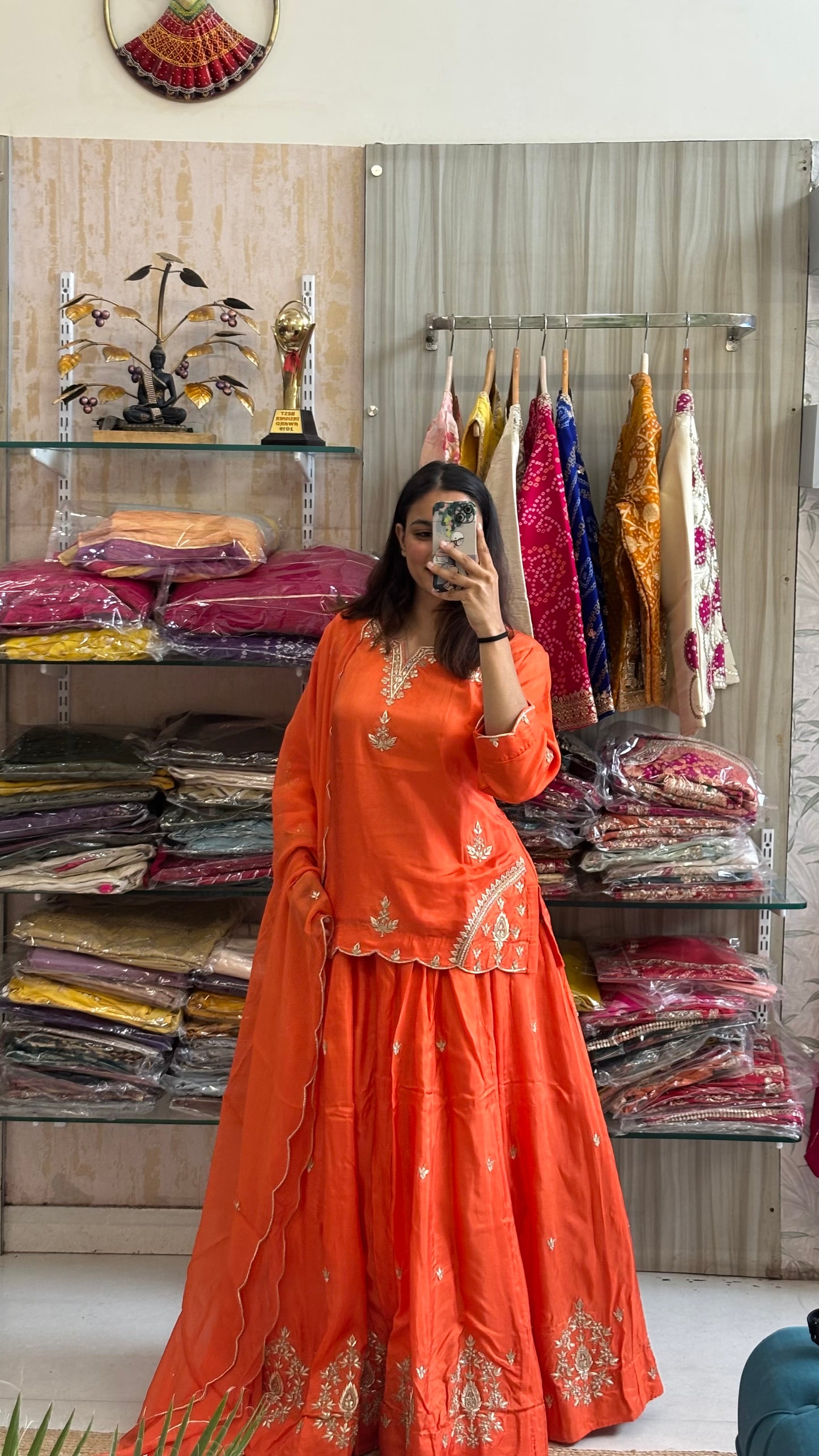 Orange Glow, Zardozi Elegance 🧡✨