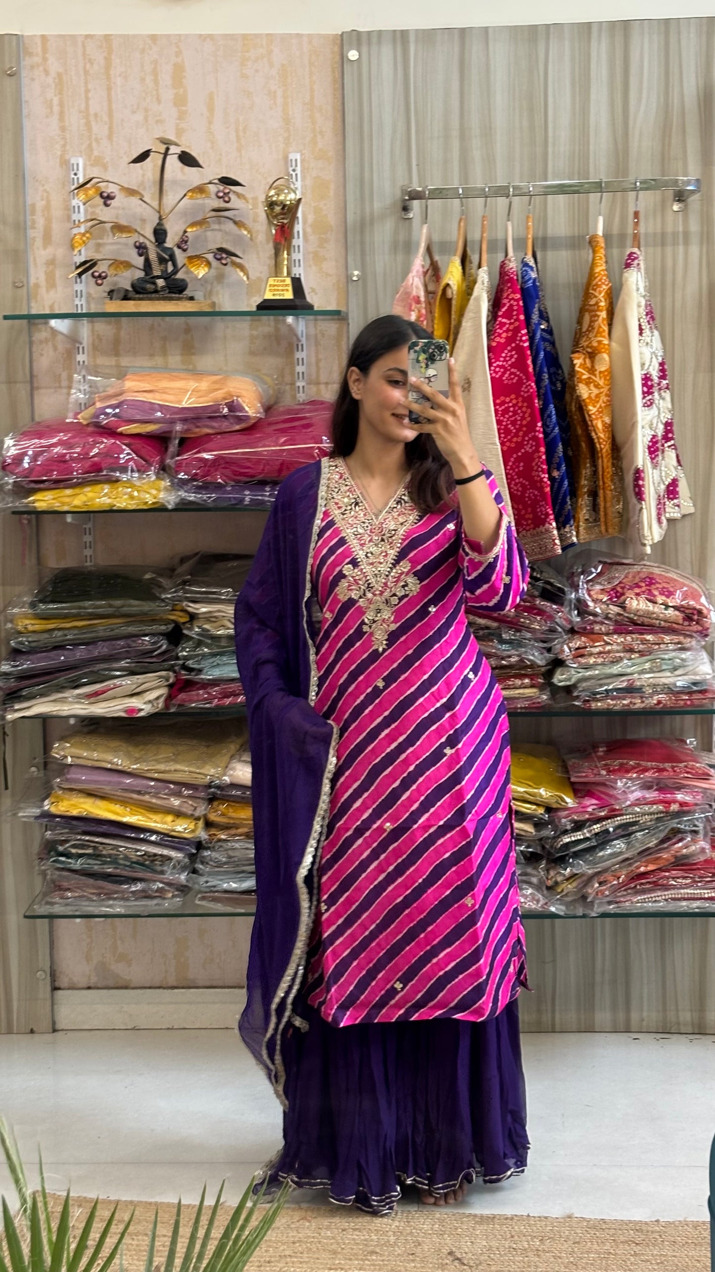 Tusser Laheriya Elegance 💜✨