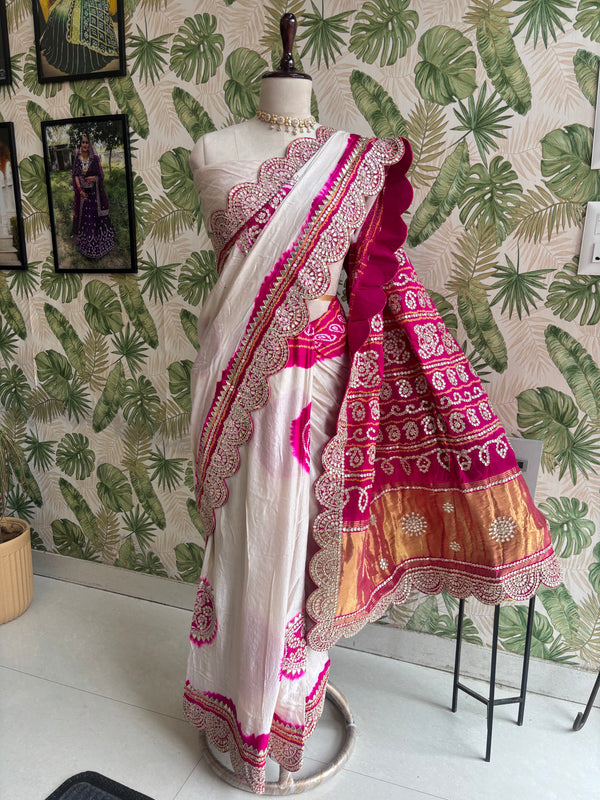 Grace woven in every drape. A timeless Gajji Silk Saree for celebrations that deserve elegance.