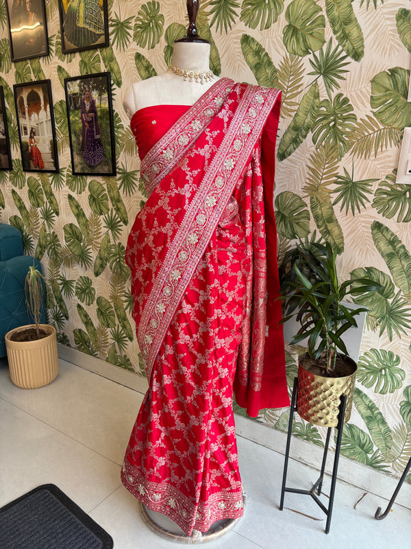 Wrapped in Royal Red, Woven with Grace.