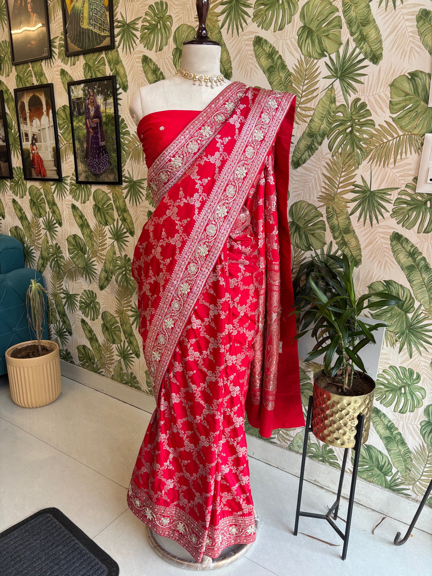 Wrapped in Royal Red, Woven with Grace.