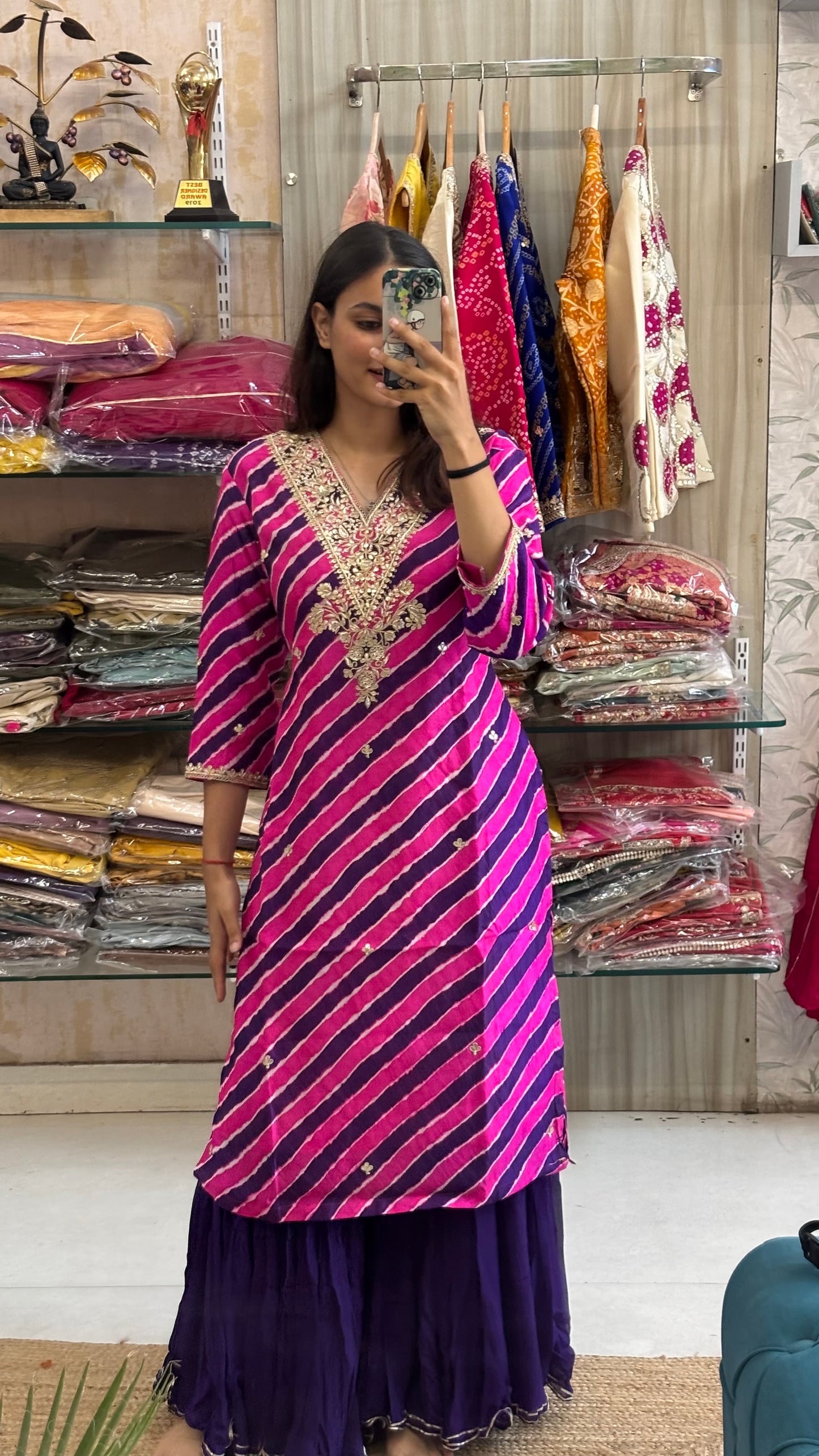 Tusser Laheriya Elegance 💜✨