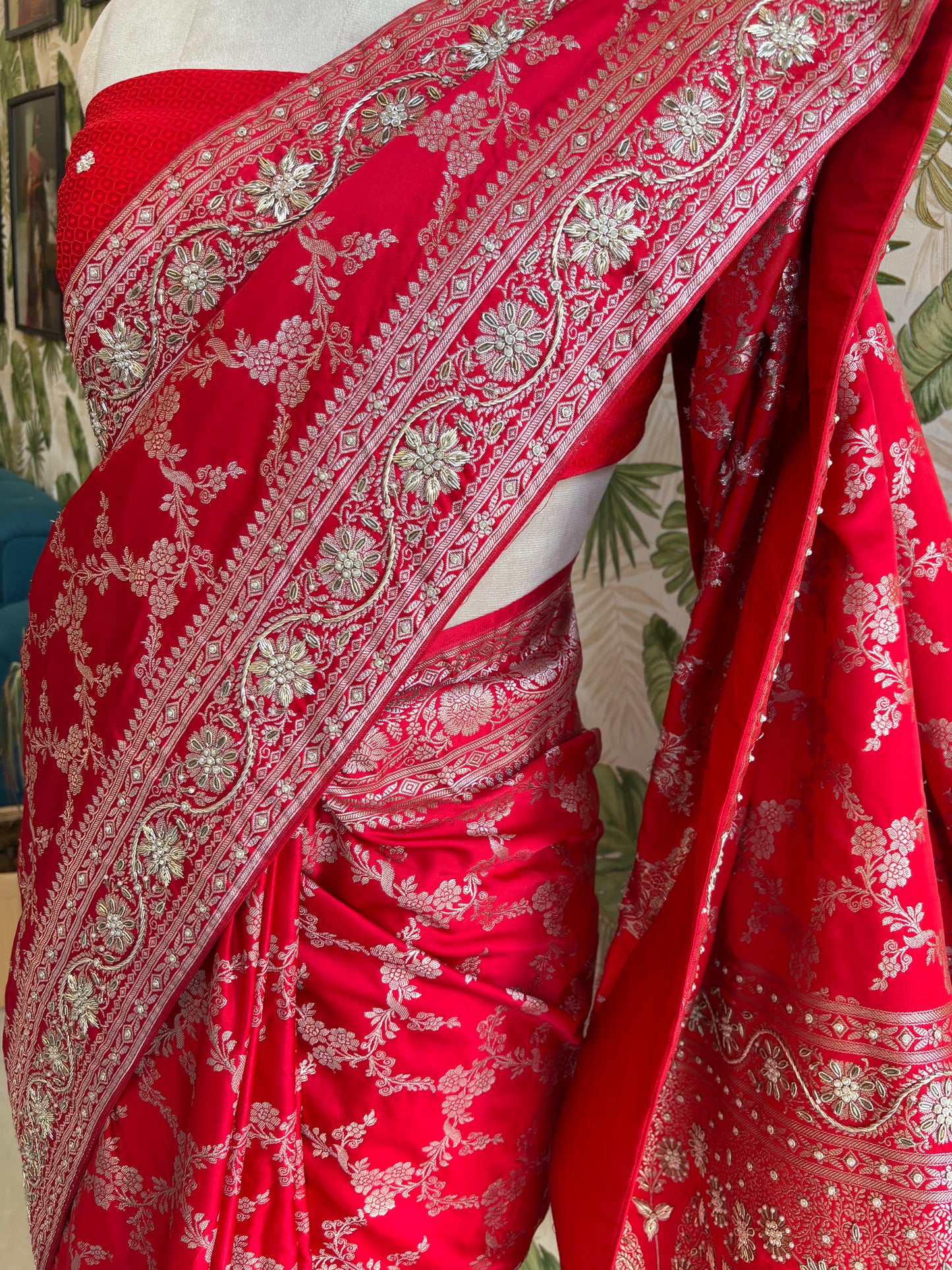 Wrapped in Royal Red, Woven with Grace.