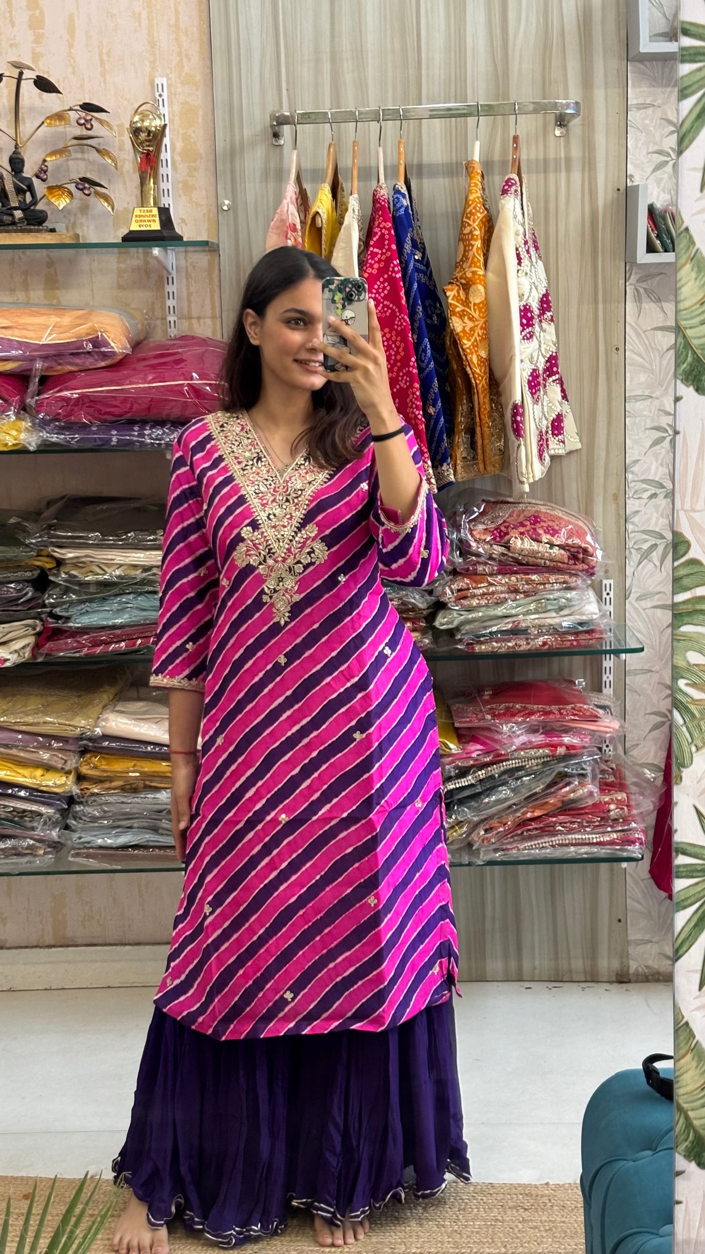 Tusser Laheriya Elegance 💜✨