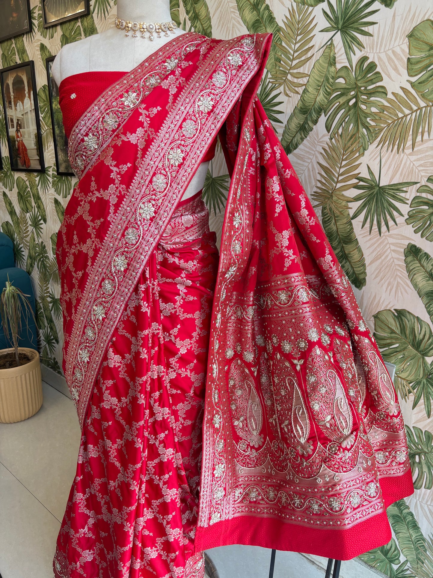 Wrapped in Royal Red, Woven with Grace.