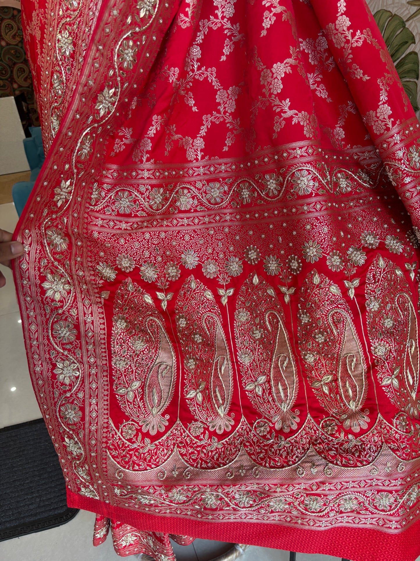 Wrapped in Royal Red, Woven with Grace.