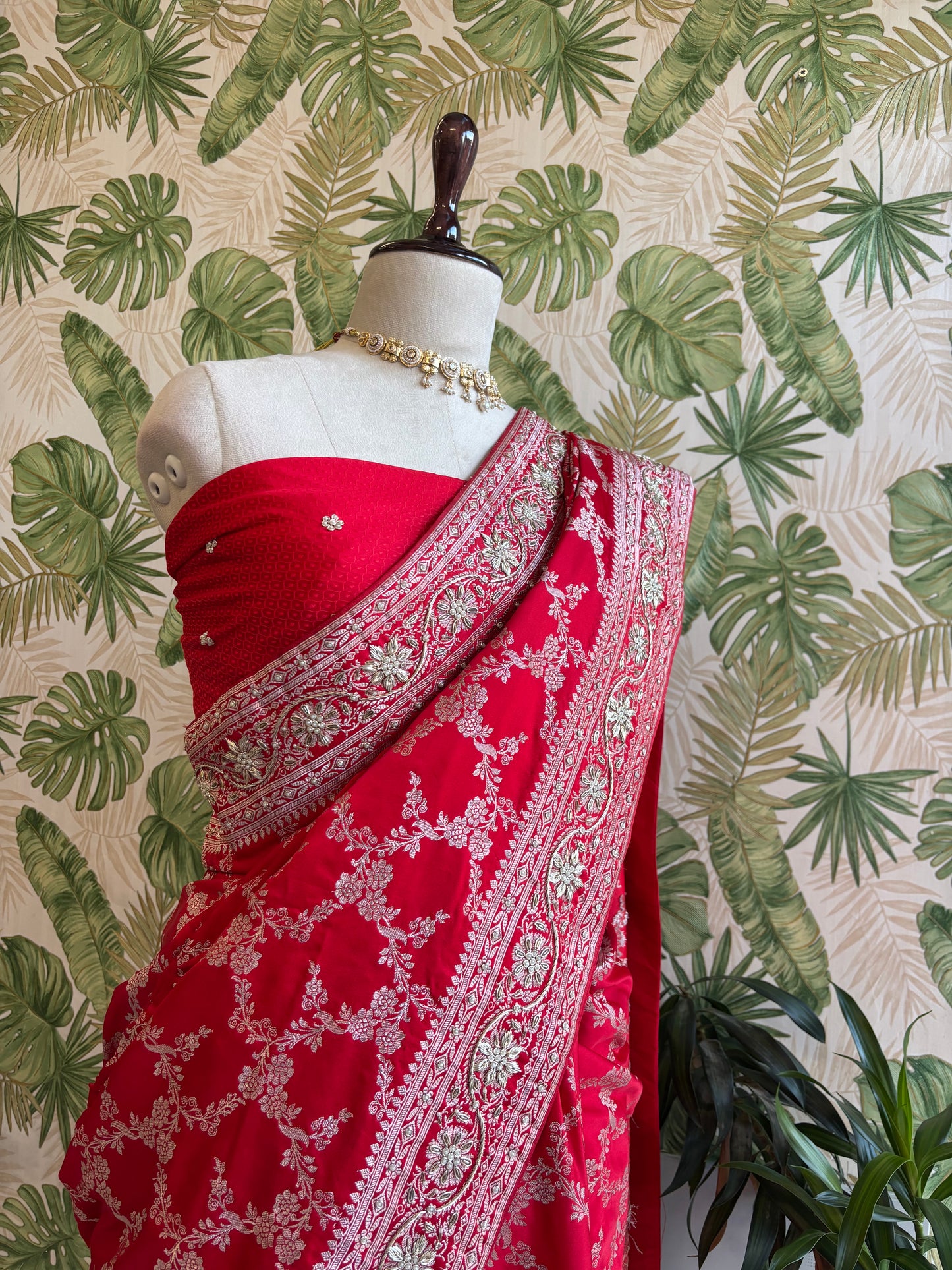 Wrapped in Royal Red, Woven with Grace.