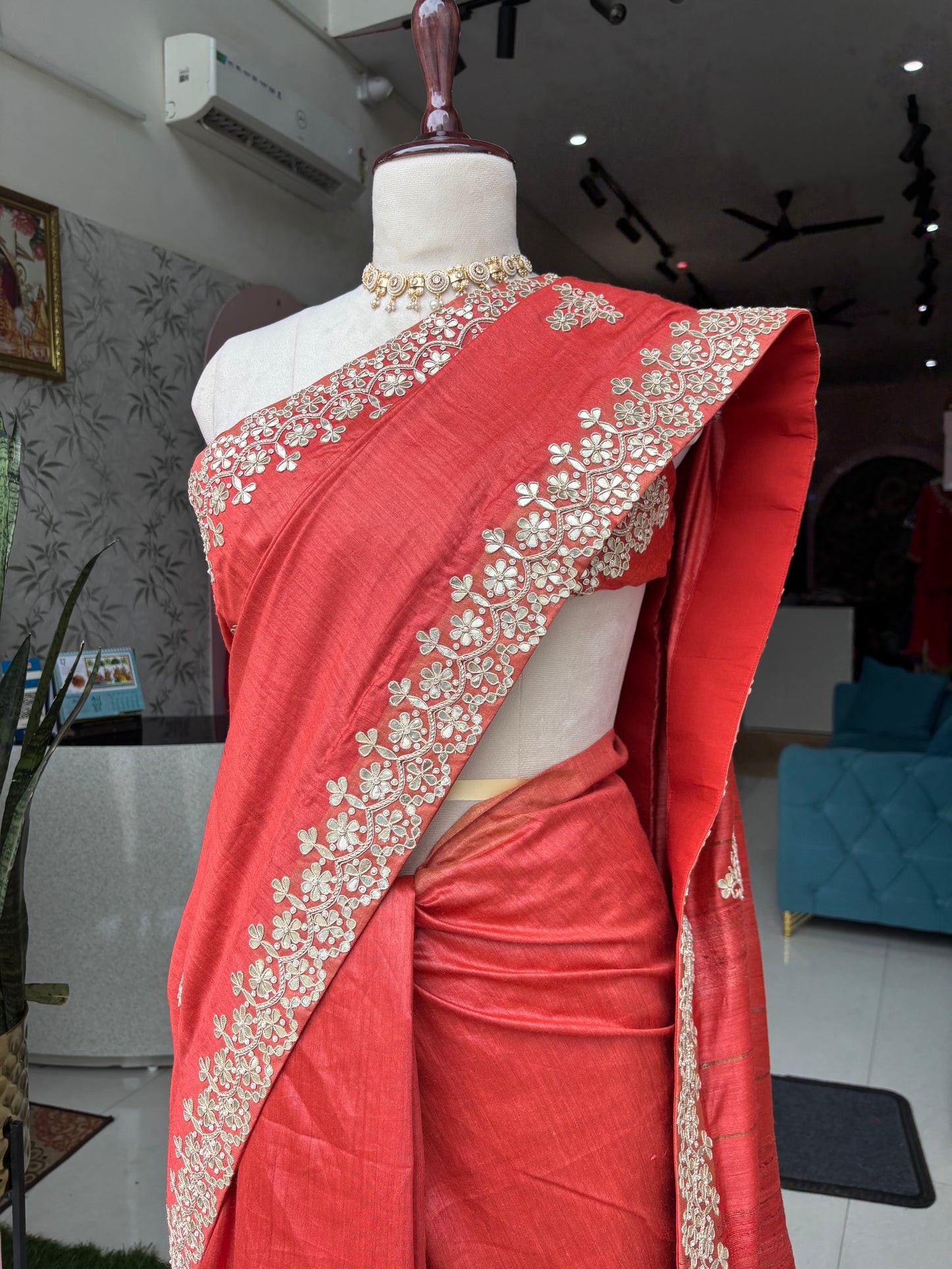 Rust elegance , Draped in Tradition