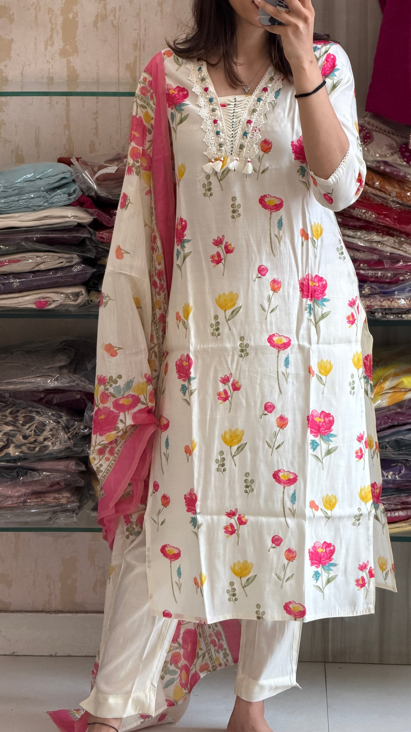 A floral suit set that brings freshness, elegance, and effortless charm to your wardrobe.