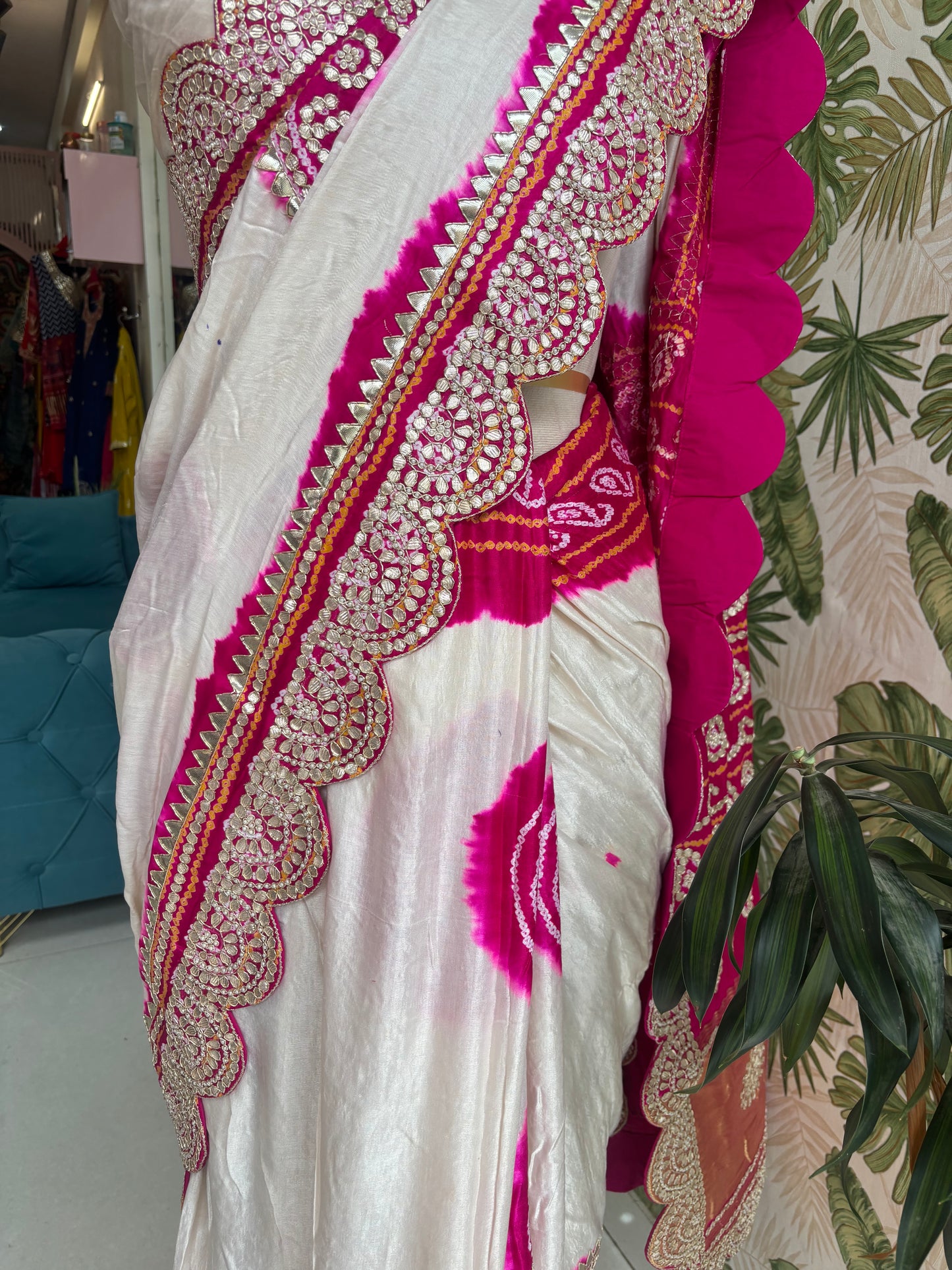Grace woven in every drape. A timeless Gajji Silk Saree for celebrations that deserve elegance.